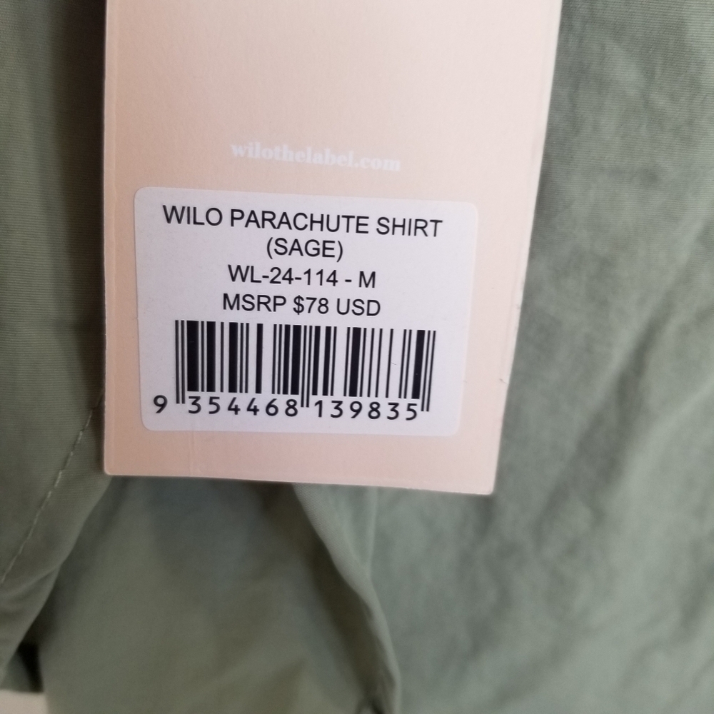 Wilo the Label Anthropologie Parachute Shirt Nylon Size Medium Oversized NWT - Picture 6 of 7